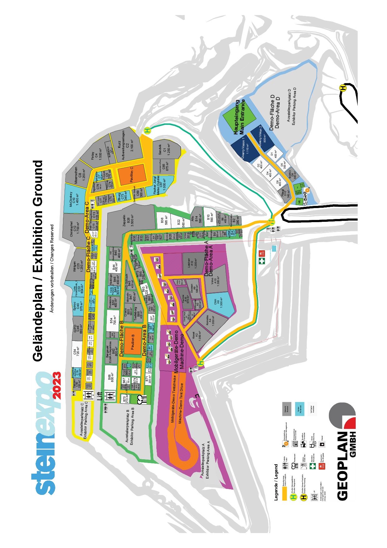 2023年steinexpo的场地平面图。来源:Geoplan